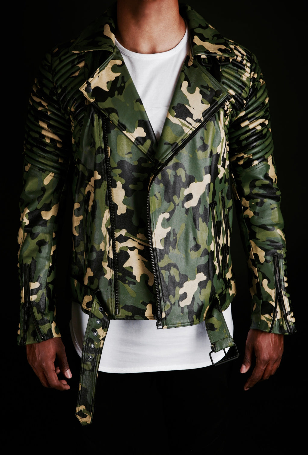 KLAOS CAMO LEATHER BIKER