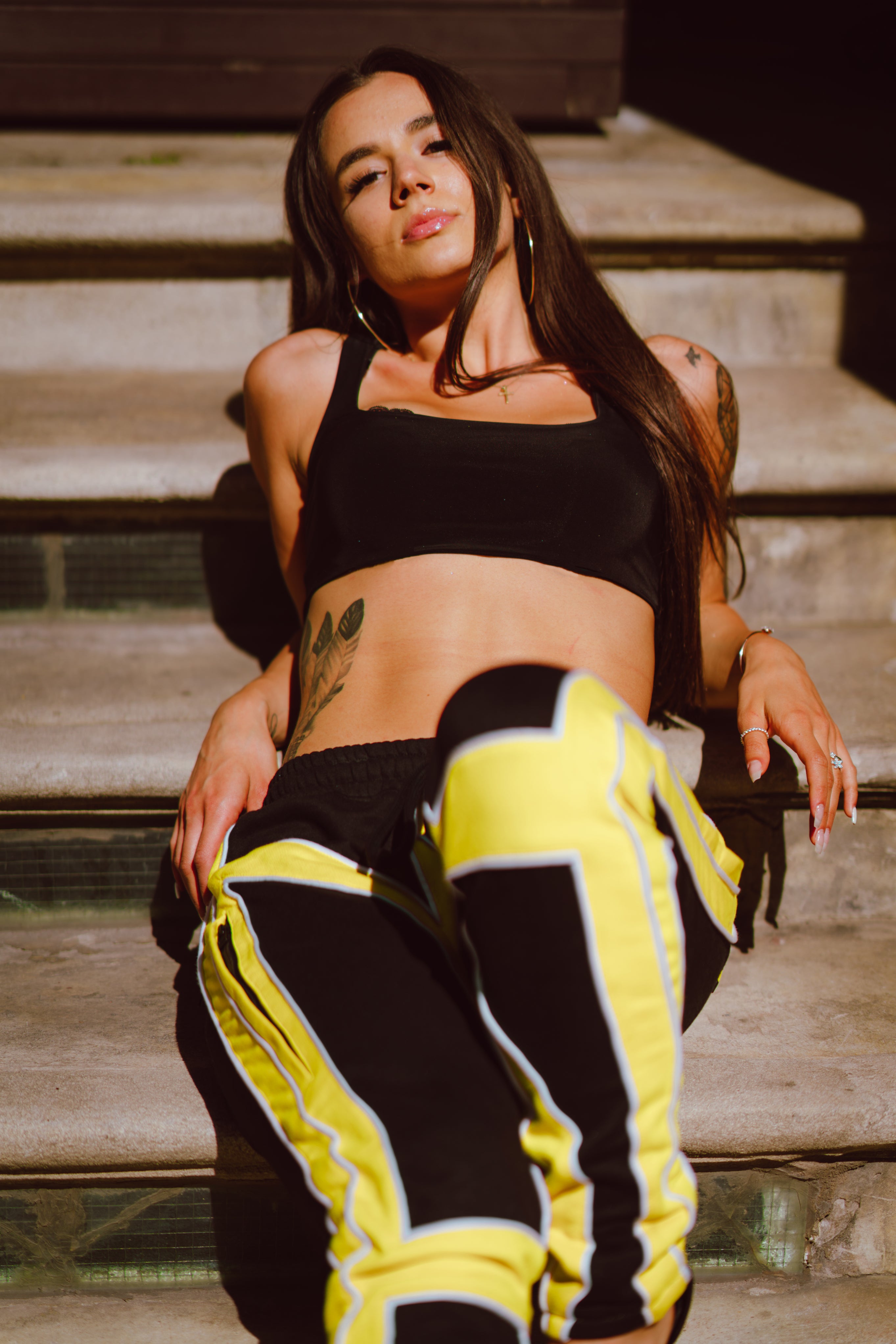 UNISEX Leather Joggers (Yellow)